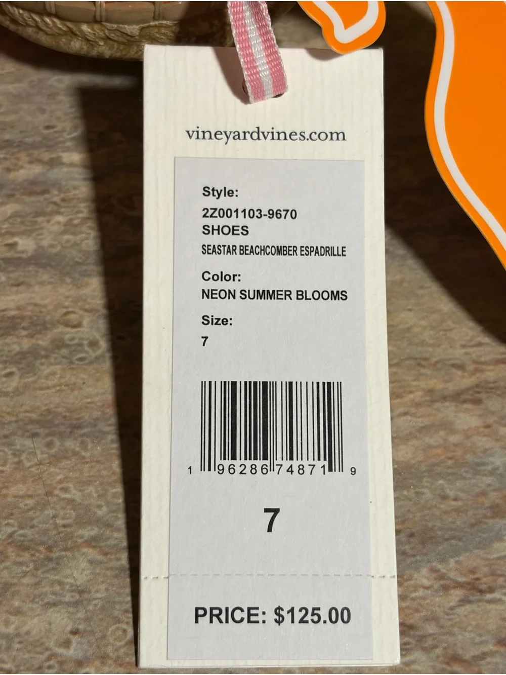 NWT Vineyard Vines X Sea Star Beachcomber Neon Summer Blooms Espadrille